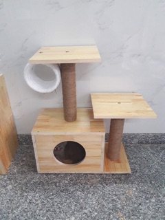 NHÀ CÂY CÀO MÓNG GỖ THÔNG CHO MÈO