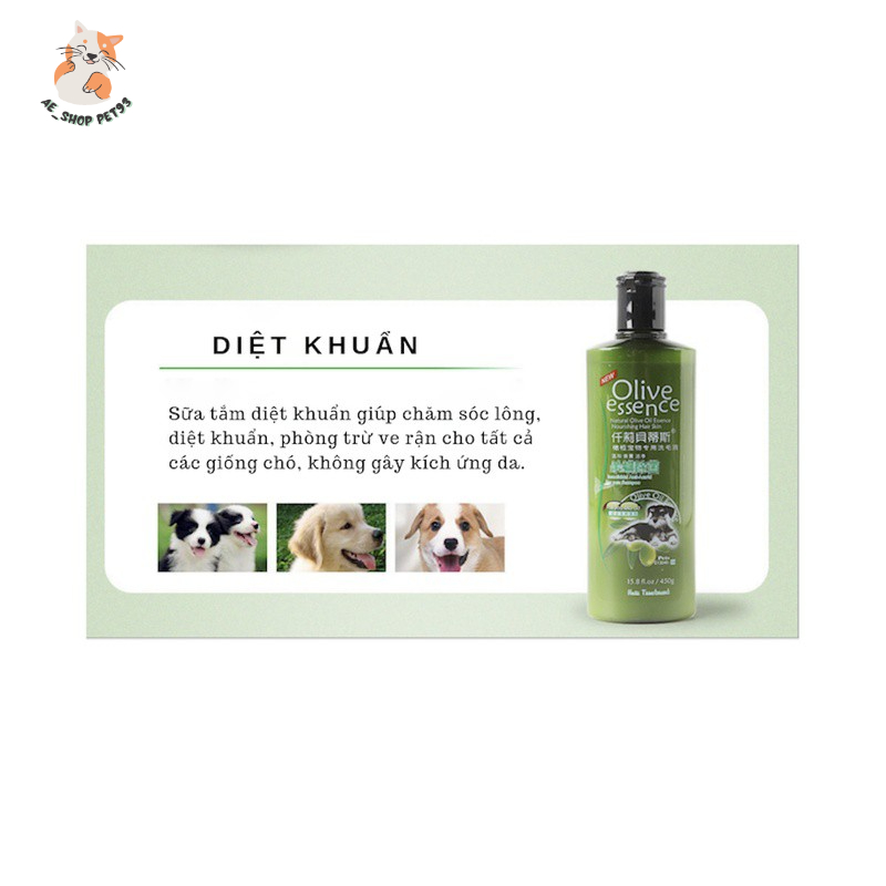 [CHÍNH HÃNG] Sữa Tắm Olive Essence 450ml Cho Chó Mèo