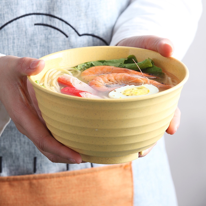 Bát Ăn Cơm / Mì / Bánh Bao Bằng Sợi Lúa Mì Chống Rơi Màu Trơn Sáng Tạo