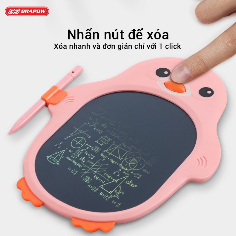 Bảng vẽ tự xoá LCD xuyên thấu Drapow công nghệ thông minh tự xoá bút cảm ứng mượt mà dễ dàng thao tác viết vẽ