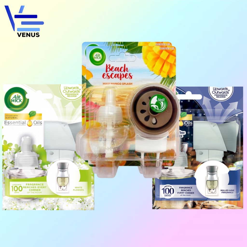 Bộ tinh dầu cắm điện Airwick lưu hương thơm lâu, từ thiên nhiên, hàng nội địa Châu Âu, VENUS