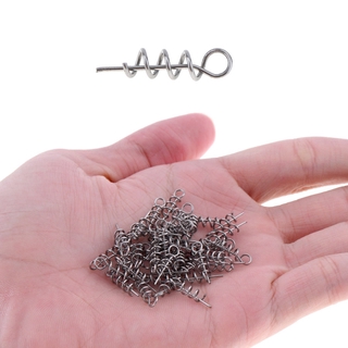 50 / 5 Cái / lốc Móc Câu Cá Tập Trung Chân Xoắn Ốc Mồi Câu Cá Thép Lò Xo Quay Khóa Pin Để Cố Định Chốt Kim Mềm Mồi Câu Cá