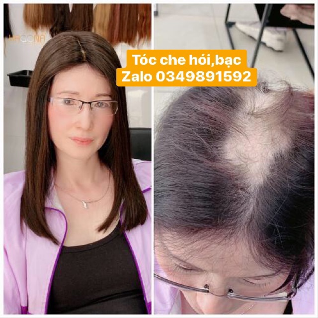 [HÌNH THẬT] TÓC HÓI / TÓC PHỦ BẠC CHO NỮ DLH_004