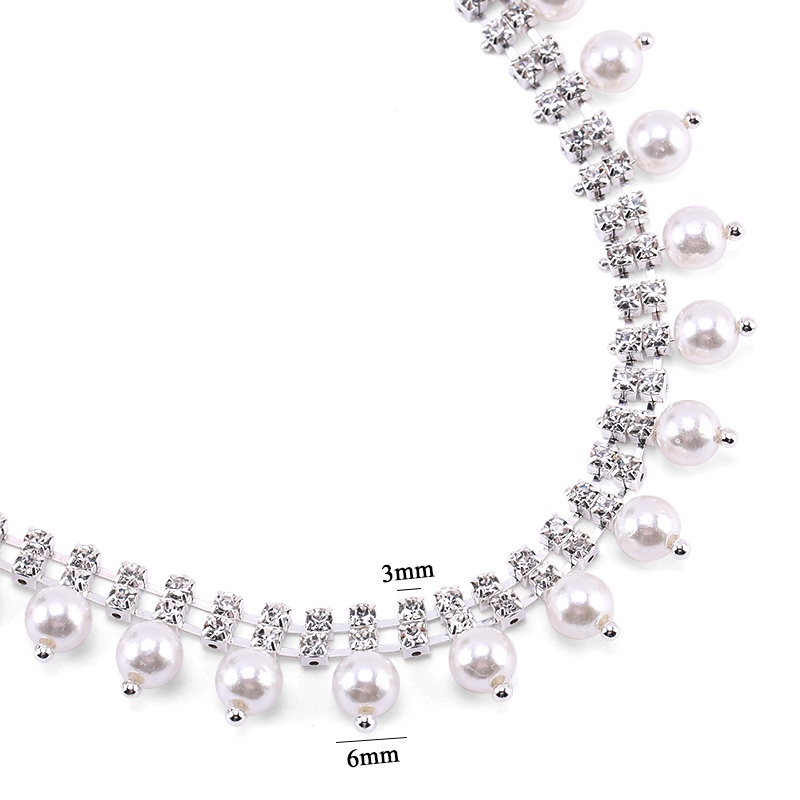 Cuộn Dây Ruy Băng Đính Ngọc Trai Dùng Trang Trí Quần Áo DIY