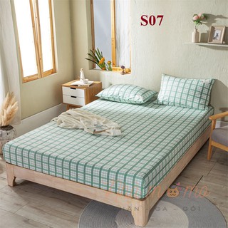 [BỘ DRAP 3 MÓN] BỘ GA GỐI COTTON TICI KẺ SỌC CAO CẤP (1 GA, 2 VỎ GỐI ĐẦU) - CHAT CHỌN MẪU