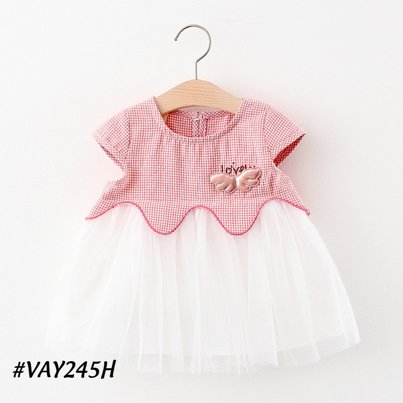 Váy bé gái, đầm bé gái họa tiết caro thời trang cho bé từ 6 tháng đến 3 tuổi VAY245