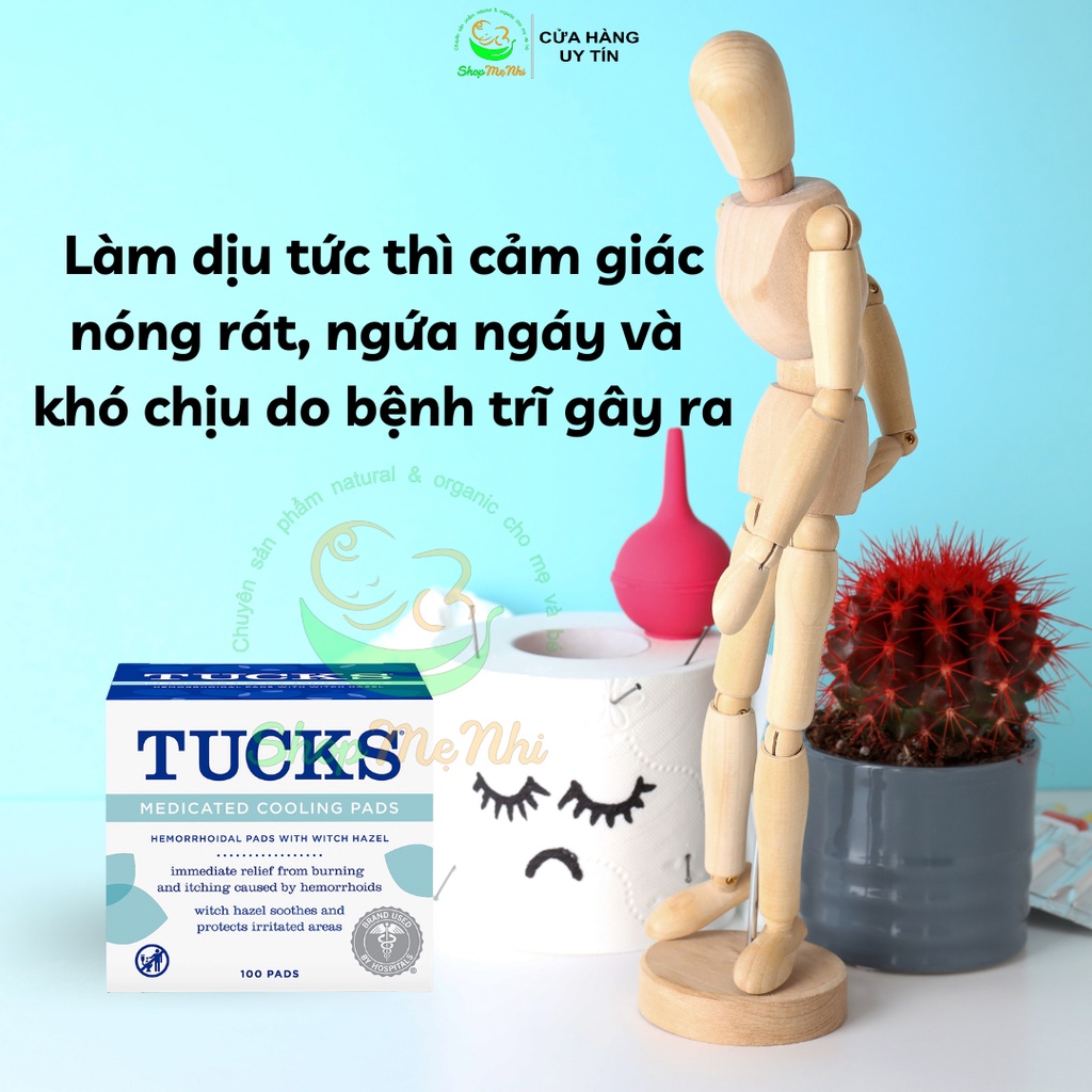 Miếng dán lạnh giảm đau sau sinh TUCKS Medicated Cooling Pads 100 miếng.