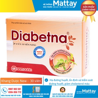 Diabetna - Nam Dược - Hộp 40 Viên - Ổn Định Đường Huyết, Ngăn Ngừa Biến Chứng