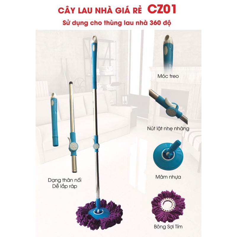 Cây lau nhà 360 độ HomeEasy CZ01