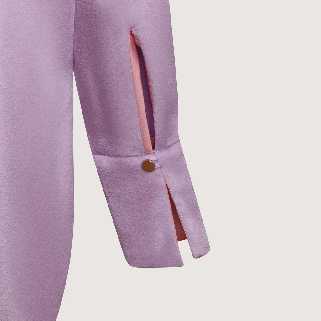 Graphé - QUINCY lilac shirt / Áo sơ mi lụa thiết kế tay dài oversized màu tím