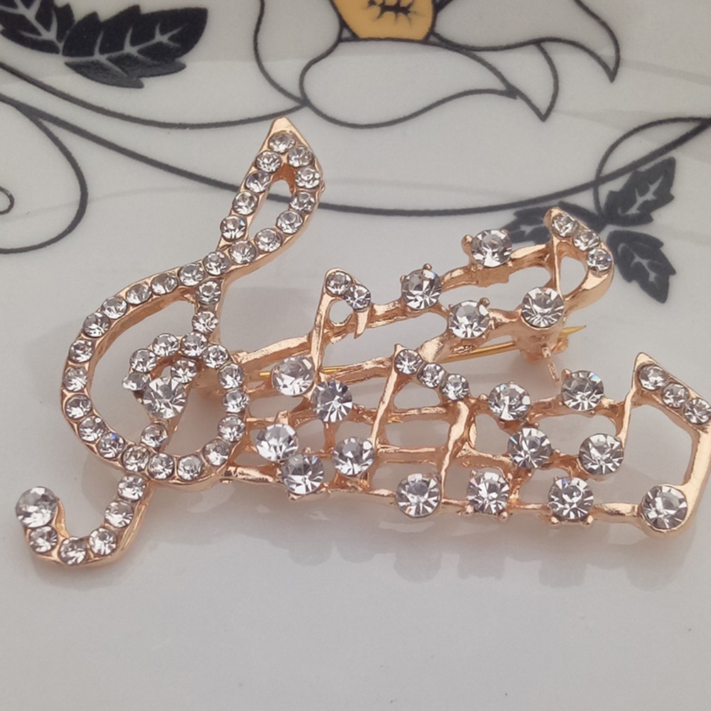 Ghim Cài Áo Hình Nốt Nhạc Đính Đá Nhân Tạo Thời Trang Cho Nữ