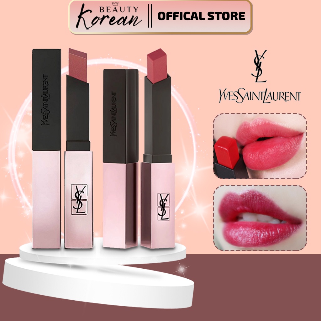 Son môi YSL thiết kế ống son màu bạc cao cấp 12 màu tùy chọn