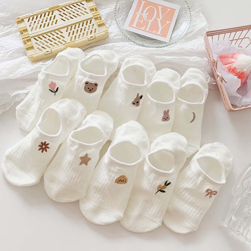 Tất Vớ Hài Nữ Cute Cotton Thoáng Khí Sinicon Chống Tuột Gót