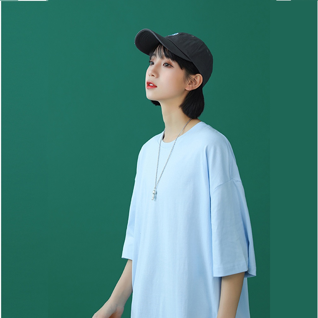 Áo thun tay lỡ trơn ❄ XANH BIỂN ❄ phông Unisex nam nữ tee oversize form rộng pull Ulzzang Streetwear Hàn Quốc vải mềm