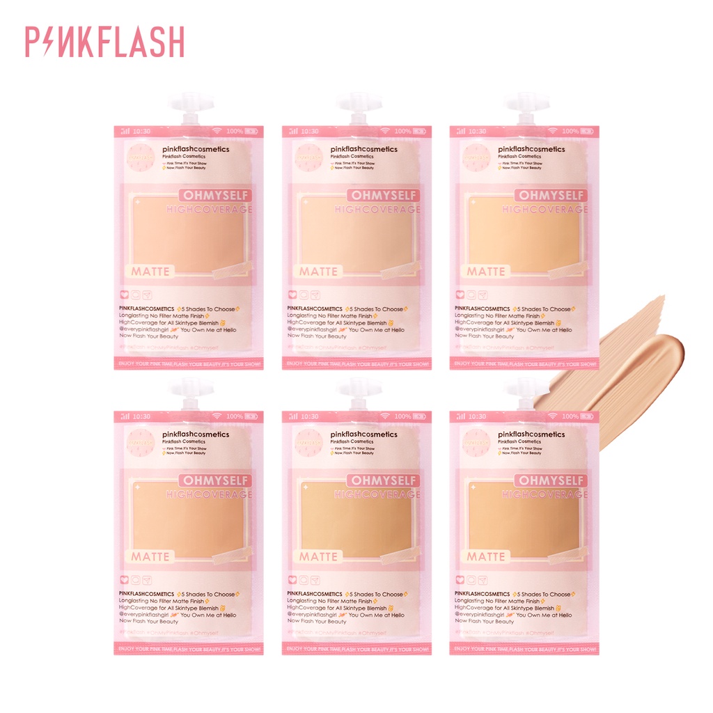 [Hàng mới về] Kem nền Pinkflash OhMySelf màu lì che phủ toàn diện chống thấm nước dưỡng ẩm