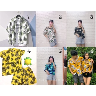 Sale áo hoa quả pijamas đi biển hawaii, chụp kỷ yếu chất kate thÁi loại 1( Ảnh shop)- giá rẻ hôm nay hàng chọn