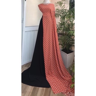 Vải áo dài in chấm bi tròn