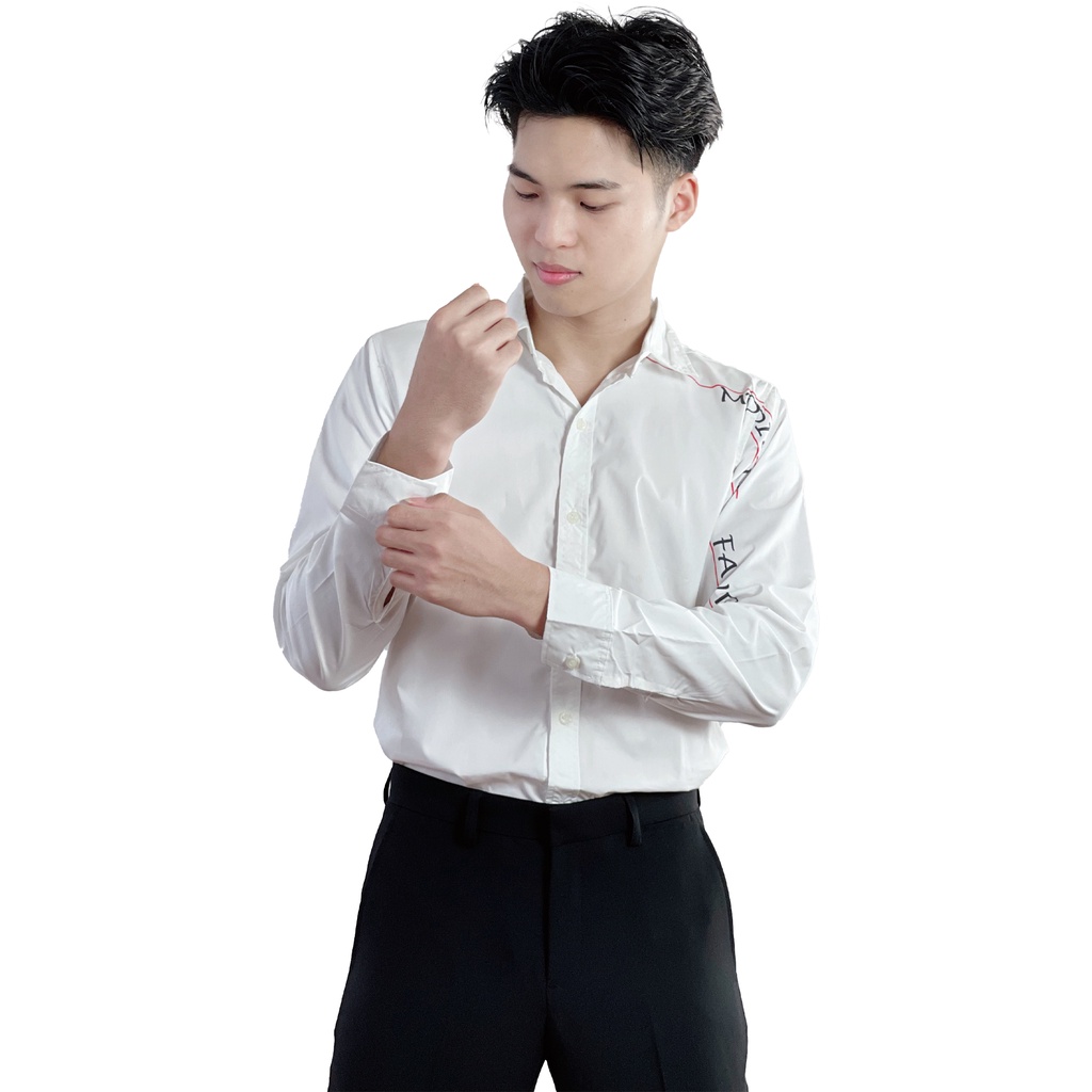 Áo sơ mi nam tay dài in chữ SM MD | BigBuy360 - bigbuy360.vn