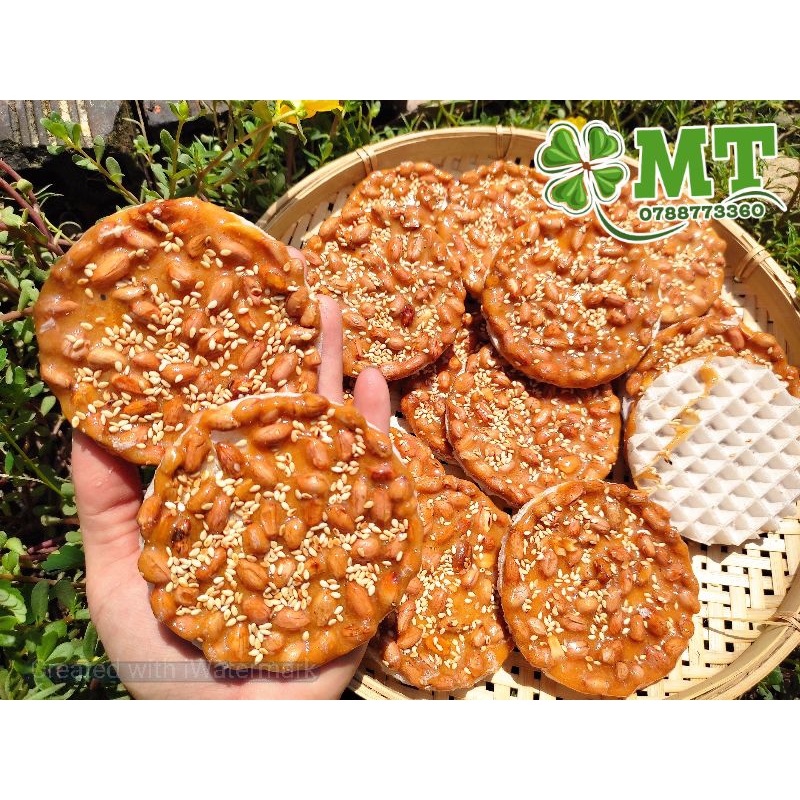 Kẹo đậu phộng bánh tráng cây  200g (10 miếng)