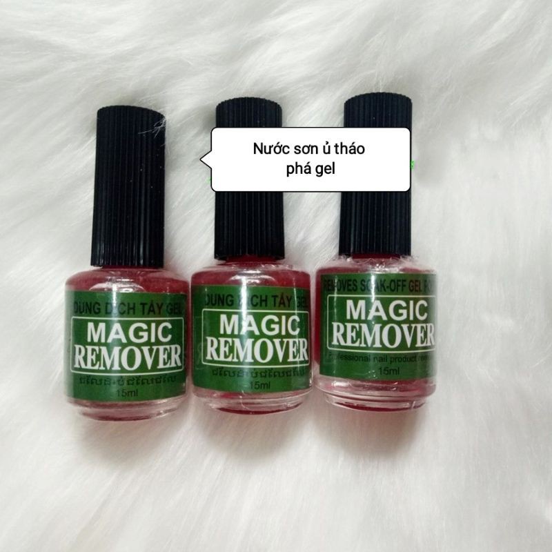Nước Phá Sơn Gel Magic Remover 15ml, Dung Dịch Nước Ủ Tháo Phá Gel Không Cần Cà Top