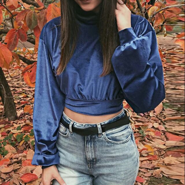 Áo Croptop Phi Bóng Dài Tay 💓