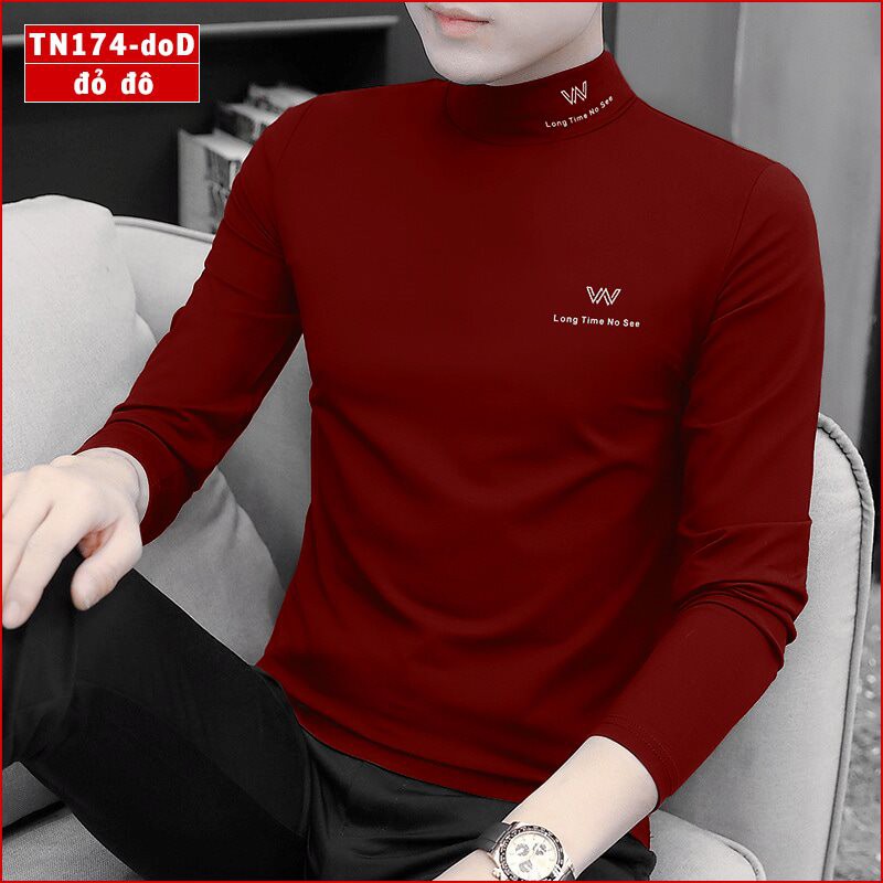 [XÃ KHO] Áo thun nam tay dài có cổ TN174 long time no see  vải sợi tre tổng hợp thân thiện với môi trường | BigBuy360 - bigbuy360.vn