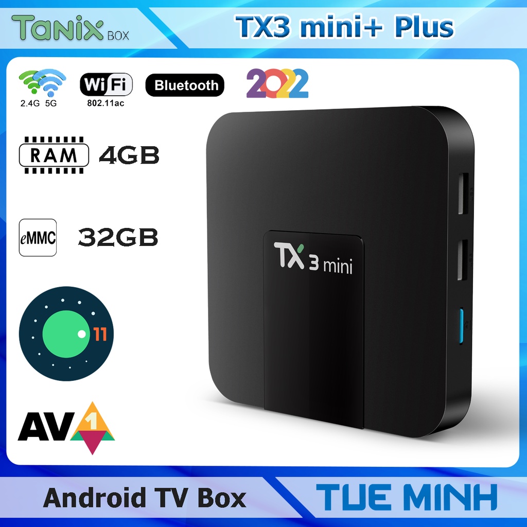 Android TV Box TX3 mini+ Plus 2022 - Ram 4GB, Android 11, Dual Wifi