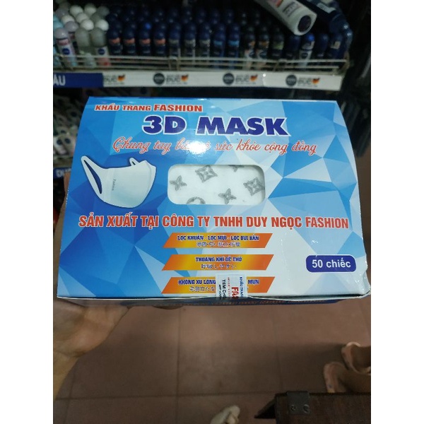 Khẩu trang 3D mask hộp 50 chiếc siêu tiện lợi