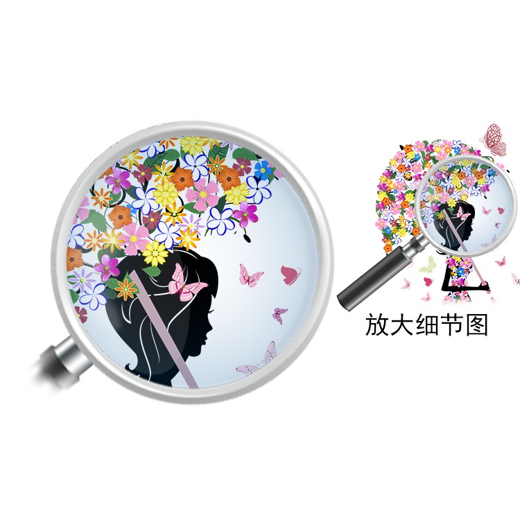 Decal dán kính cao cấp - Cô Gái Cây Dù Hoa ( 60x116cm )