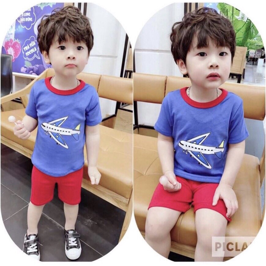 Bộ cotton cộc tay cho bé trai