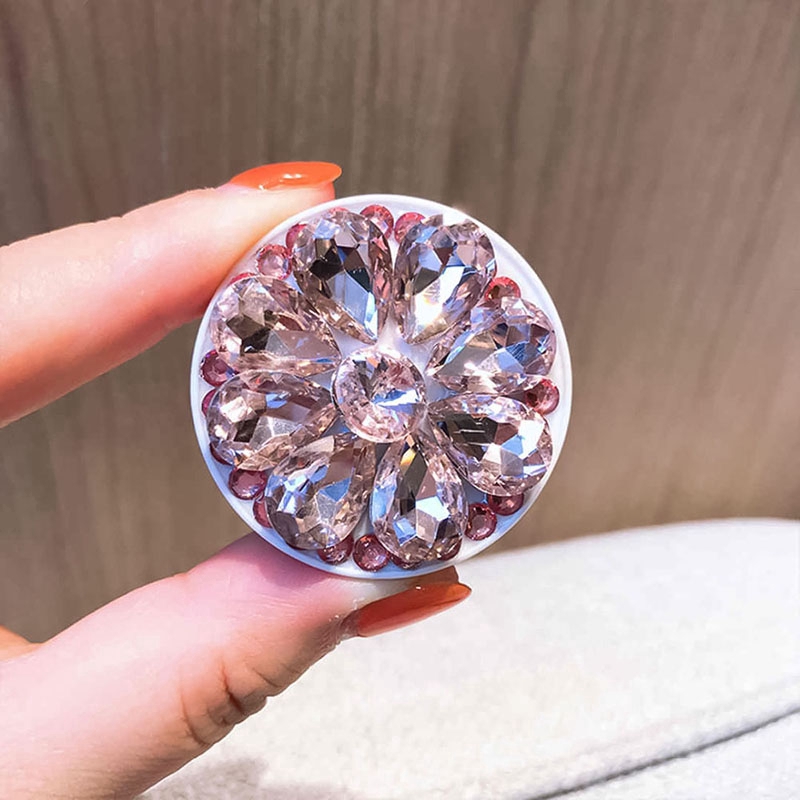 Giá đỡ điện thoại tự dính hình tròn đính kim cương giả lấp lánh | BigBuy360 - bigbuy360.vn