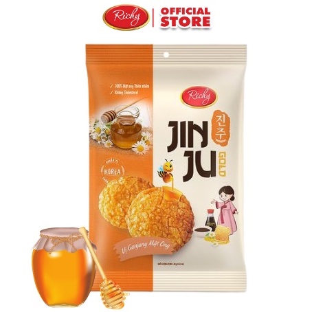 Bánh gạo Richy Jinju Gold hương vị Ganjang mật ong 120g