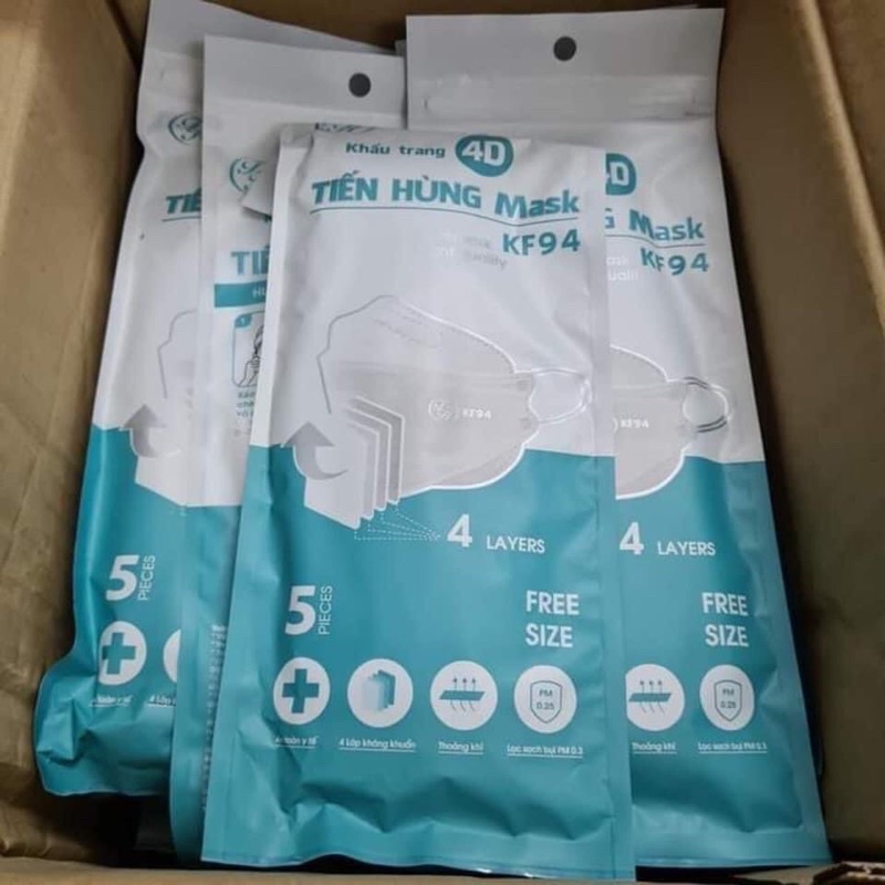 Khẩu Trang 4D KF94 Tiến Hùng [ BAO ĐỔI TRẢ ]