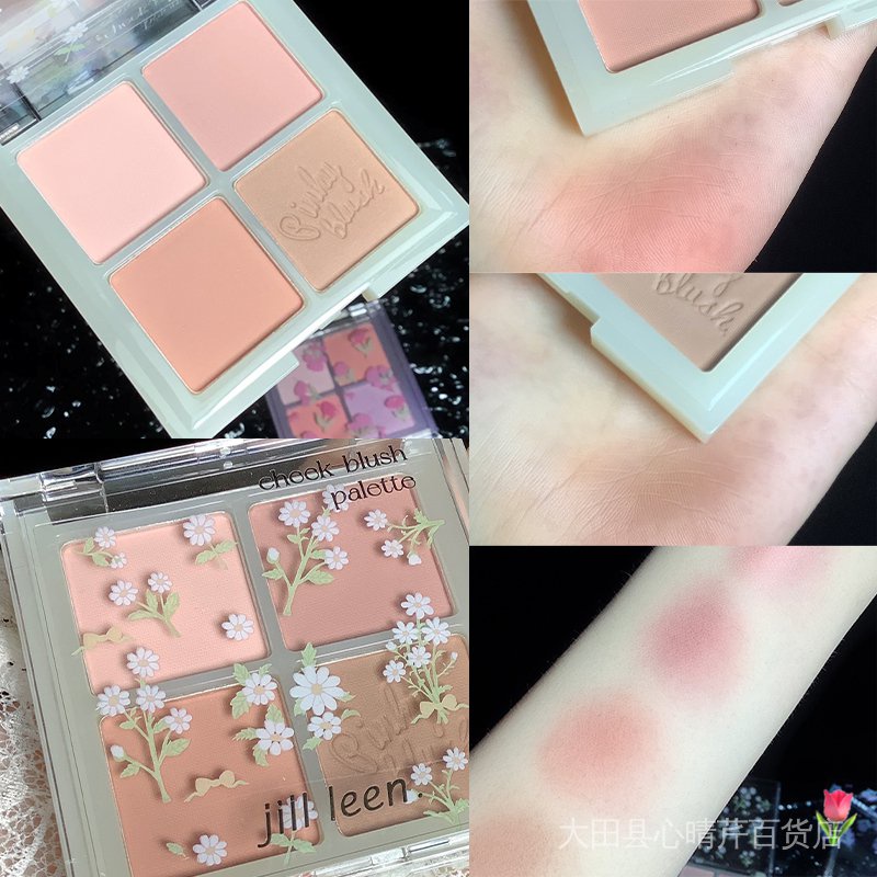 Phấn Má Hồng JILL LEEN Bốn Màu Tự Nhiên Độ Bóng Cao Dễ Phối Đồ Cho Học Sinh