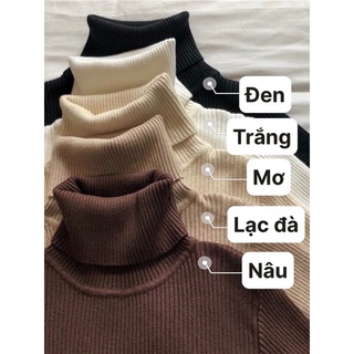Áo len tăm cổ lọ chất len mềm giữ ấm mùa đông hàng Quảng Châu