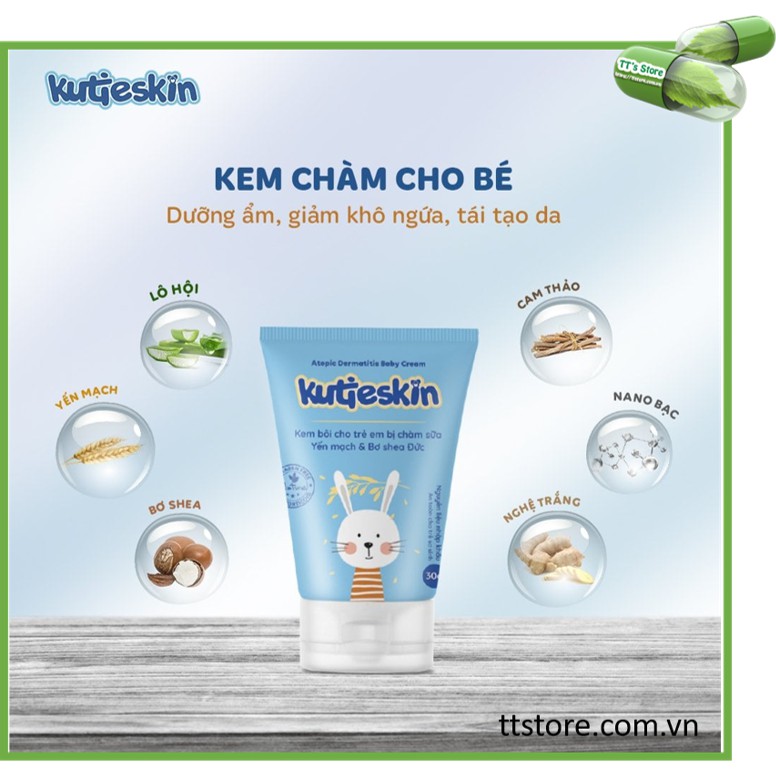 Bộ sản phẩm KUTIESKIN cho bé (dưỡng ẩm/ chàm sữa/ ngứa, hăm) [kutiskin, cutieskin, kutiekin, kem em bé, atoskin]