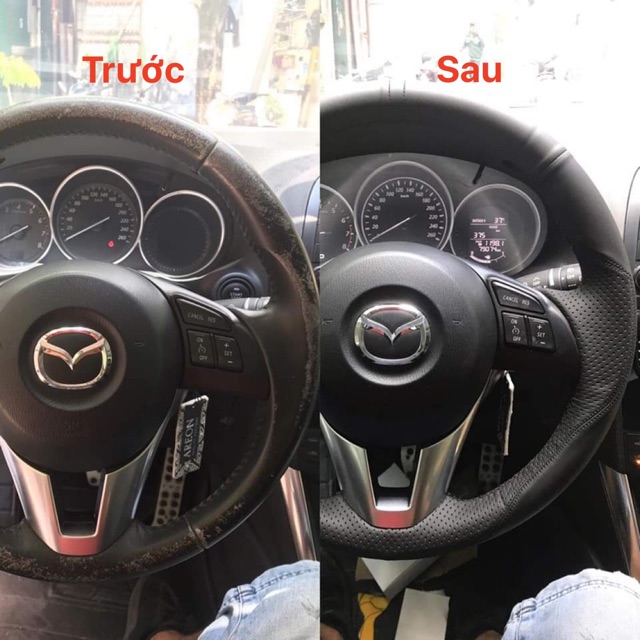 Bọc vô lăng da mazda loại khâu