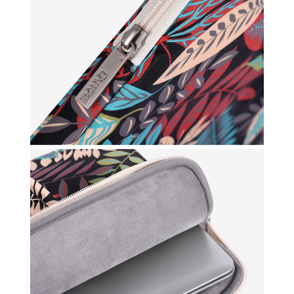 CanvasArtisan Túi vải hình hoa lá nhiều màu chống nước cho máy tính xách tay Matebook Air Pro acer dell 12 13 14 15 inch