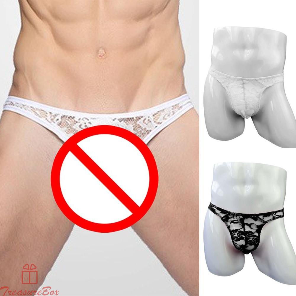 Mens Underwear See through Triangle Underpants Bikinis Boxers Knickers