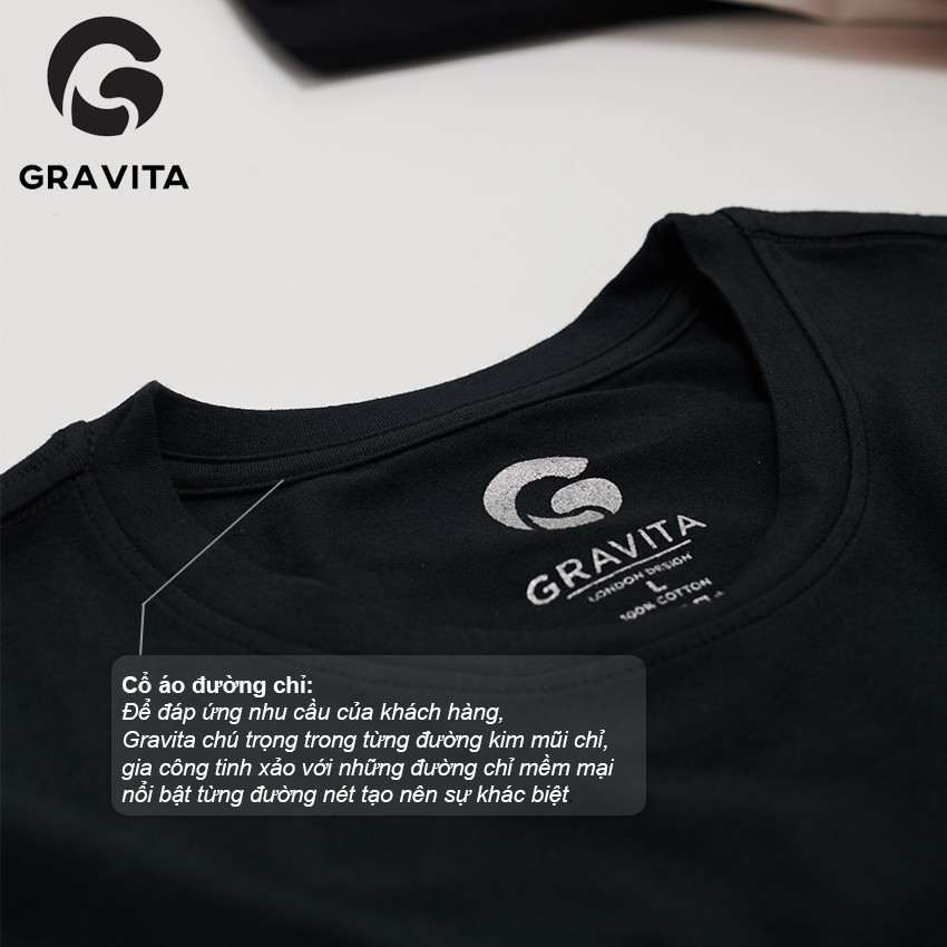 Áo thun nam trơn cổ tròn Gravita, áo phông nhiều màu chất Ecologically Grown Cotton form slim fit, tặng kèm nước hoa | BigBuy360 - bigbuy360.vn