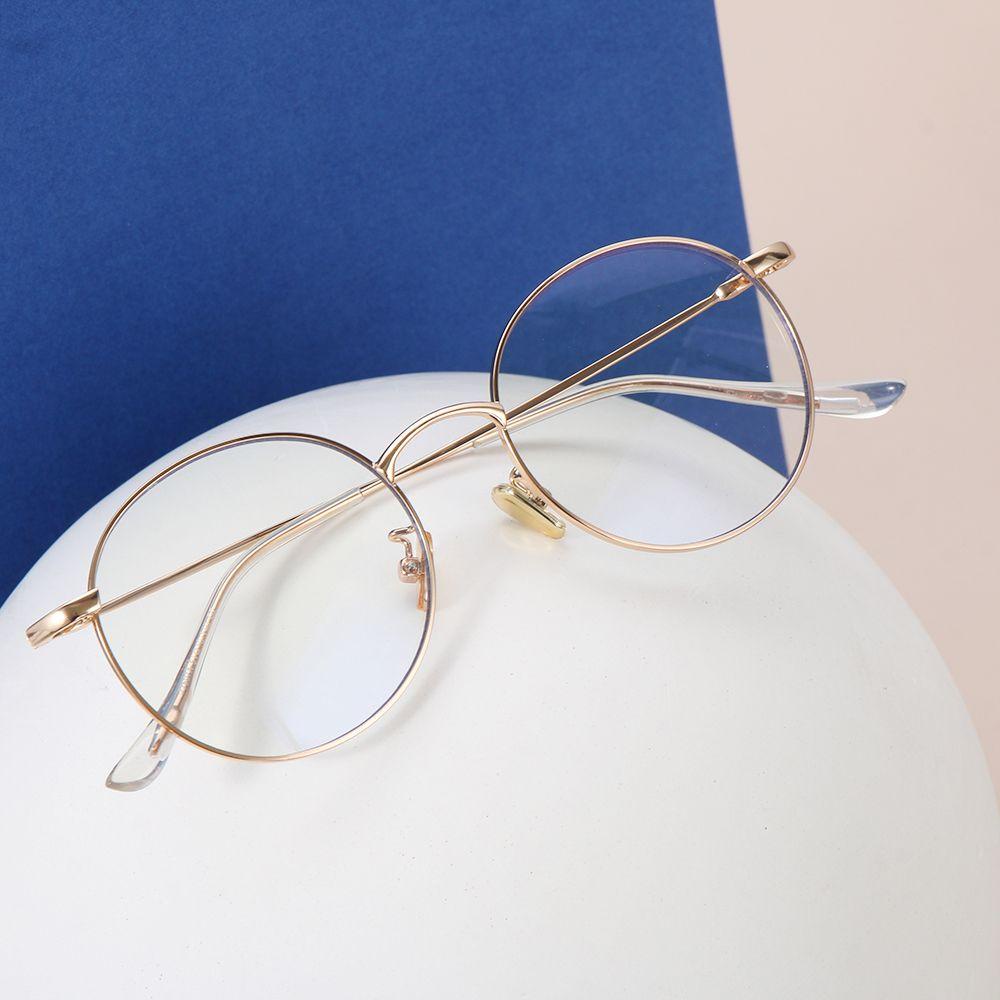 ESPO Mắt Kính Gọng Tròn Chống Ánh Sáng Xanh Chất Liệu Kim Loại