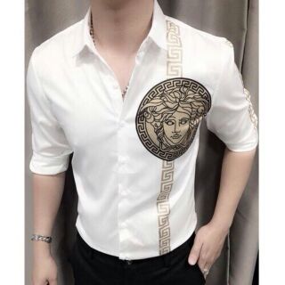 Áo sơmi in nhũ versace