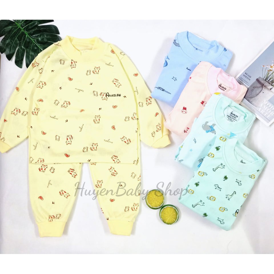 Bộ quần áo dài tay Cotton nỉ Ava mẫu mới mềm mịn cho bé trai, bé gái (HBB1280)