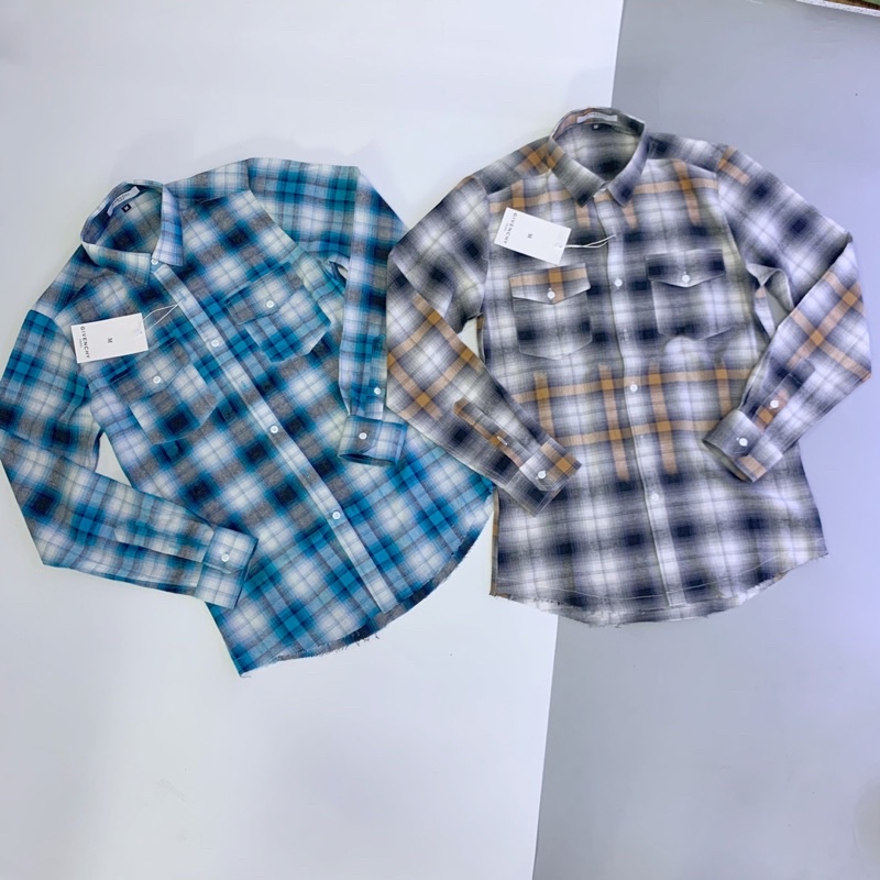 Sơ mi kẻ thiết kế 2 túi 2 bên, sơ mi kẻ pha màu SM41