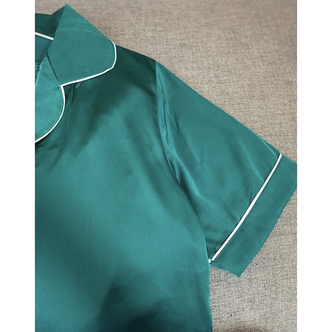 Bộ Pijama dài lụa cao cấp VIBES Teal Long Py Set