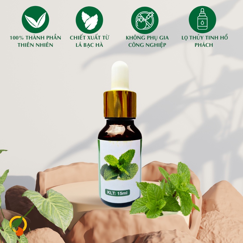 Tinh Dầu Thiên Nhiên Bạc Hà Nguyên Chất Dung Tích 10ML Xông Phòng, Toả Hương Thơm, Sạch Không Khí, Khử Mùi Diệt Khuẩn
