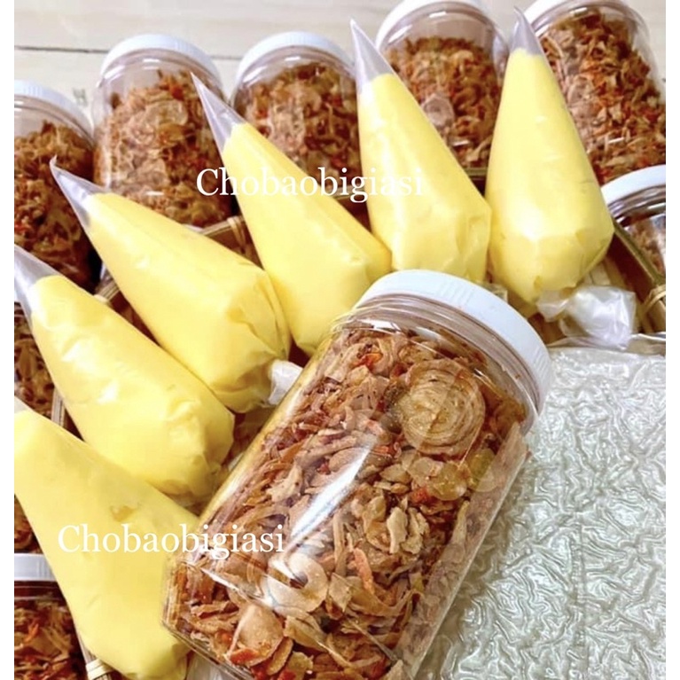 1kg túi tam giác nhỏ 20x30cm đựng 100g bơ ăn kèm bánh tráng vừa đẹp, vừa sang, vừa tiện lợi