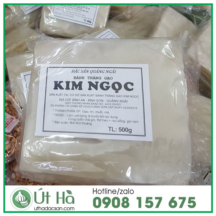 Bánh Tráng Gạo Kim Ngọc Bịch Quảng Ngãi Bịch 500gr  Thủ Công Truyền Thống Bánh Dày Ngon Hết Ý - Út Hà Đặc Sản