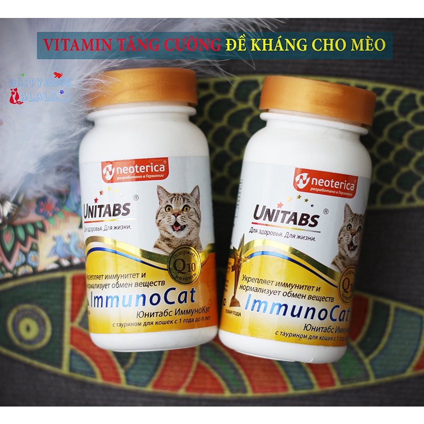 Vitamin tăng cường hệ miễn dịch cho mèo Unitabs Immunocat  với Q10 và Taurine (Nhập Nga)