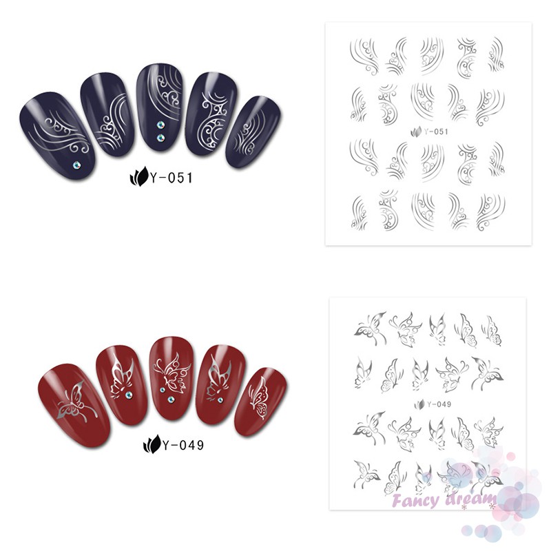 Set 30 tờ nhãn dán nhiều họa tiết xinh xắn trang trí móng tay